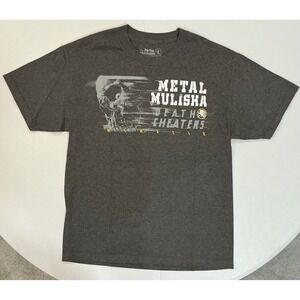 Metal Mulisha Death Cheaters Skull  Moto Skater T-Shirt Mens L Charcoal Gray